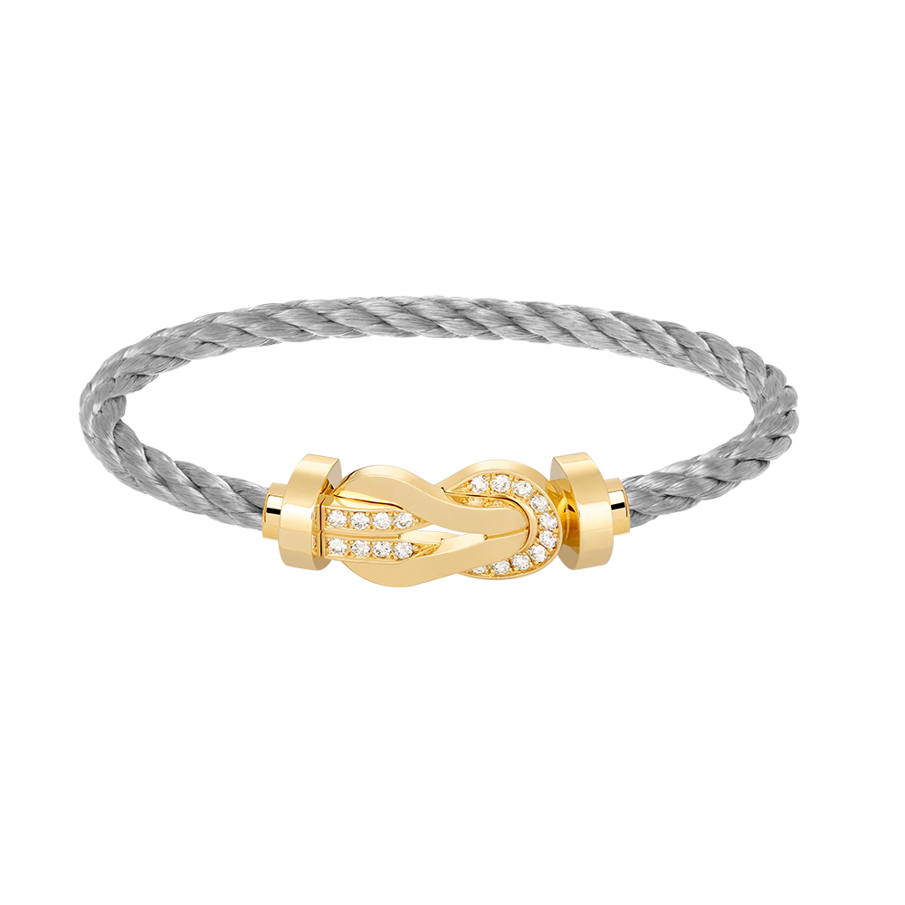 [Moco]CHANCE LARGE 8 FIGURE BUCKLE HALF DIAMOND BRACELET GOLD