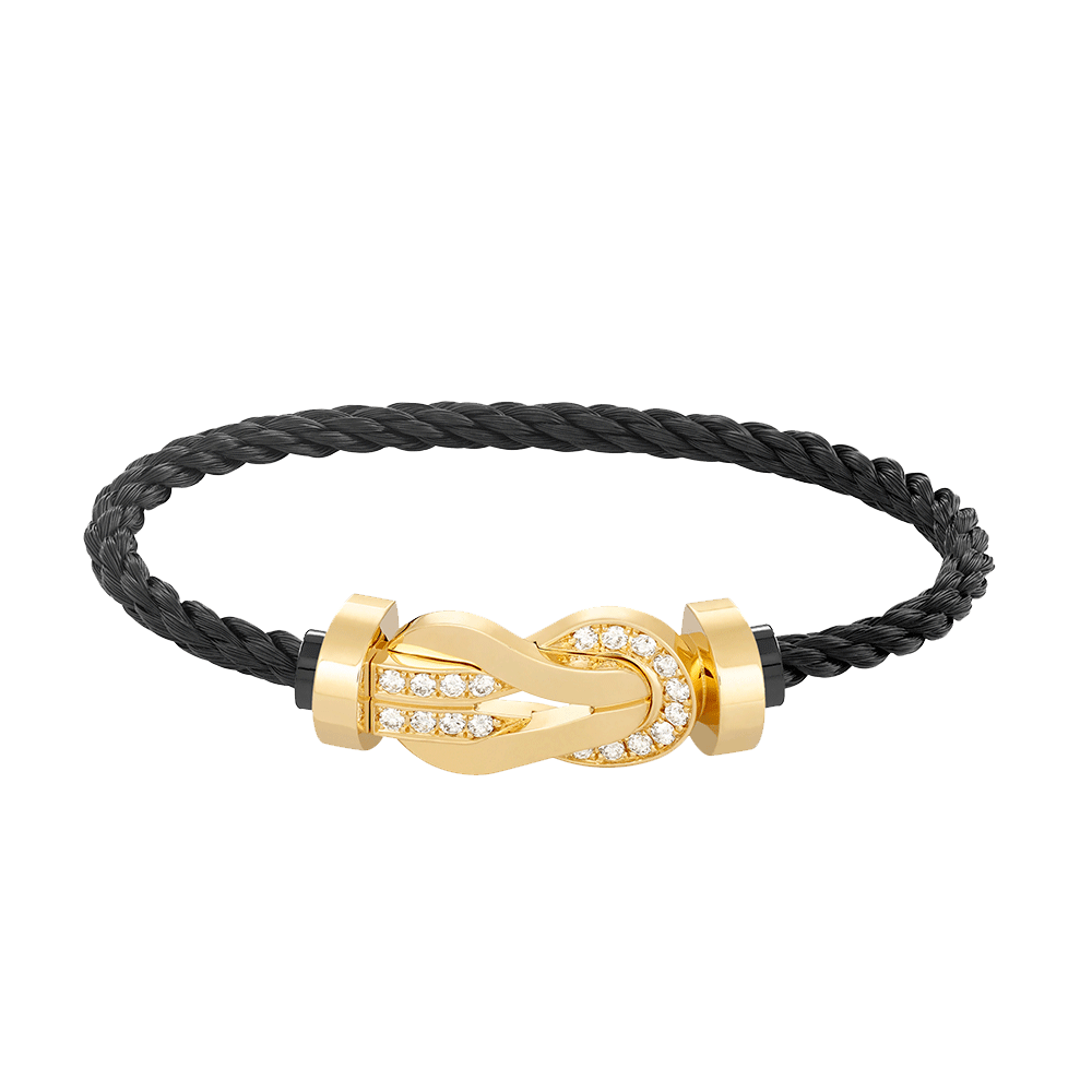 [Moco]CHANCE LARGE 8 FIGURE BUCKLE HALF DIAMOND BRACELET GOLD