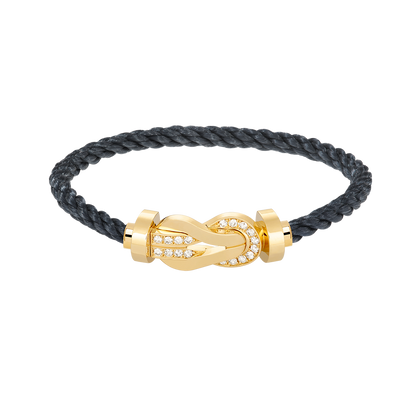 [Moco]CHANCE LARGE 8 FIGURE BUCKLE HALF DIAMOND BRACELET GOLD