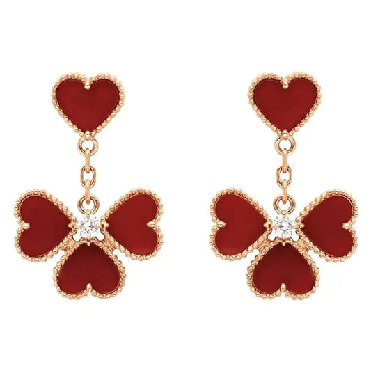 [Moco]SWEET CLOVER CARNELIAN EARRINGS