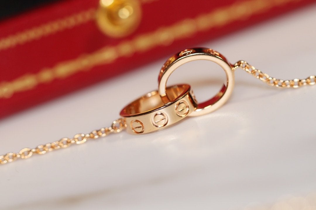 [Moco]LOVE NECKLACE PINK GOLD AND SILVER