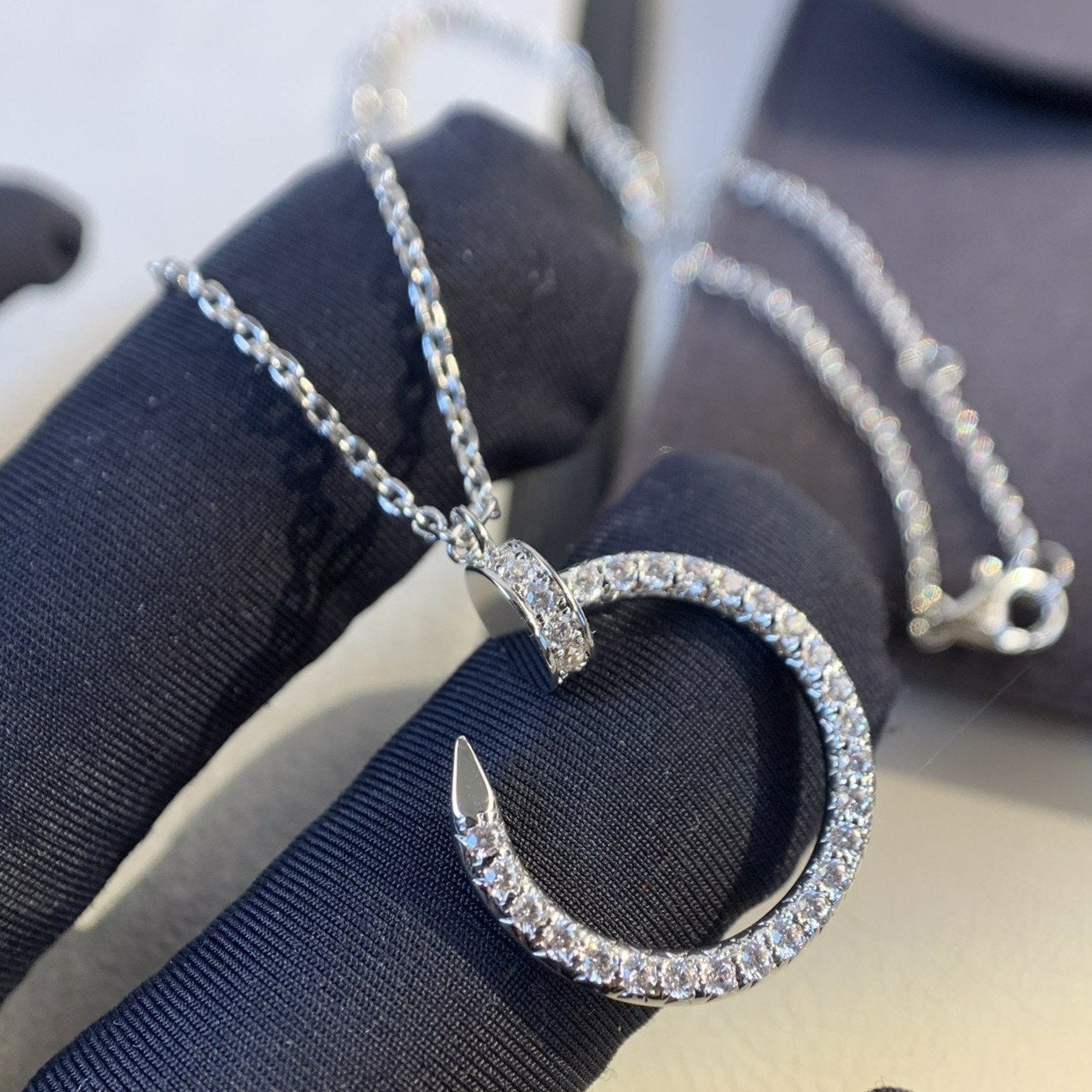 [Moco]JUSTE NECKLACE SILVER DIAMONDS