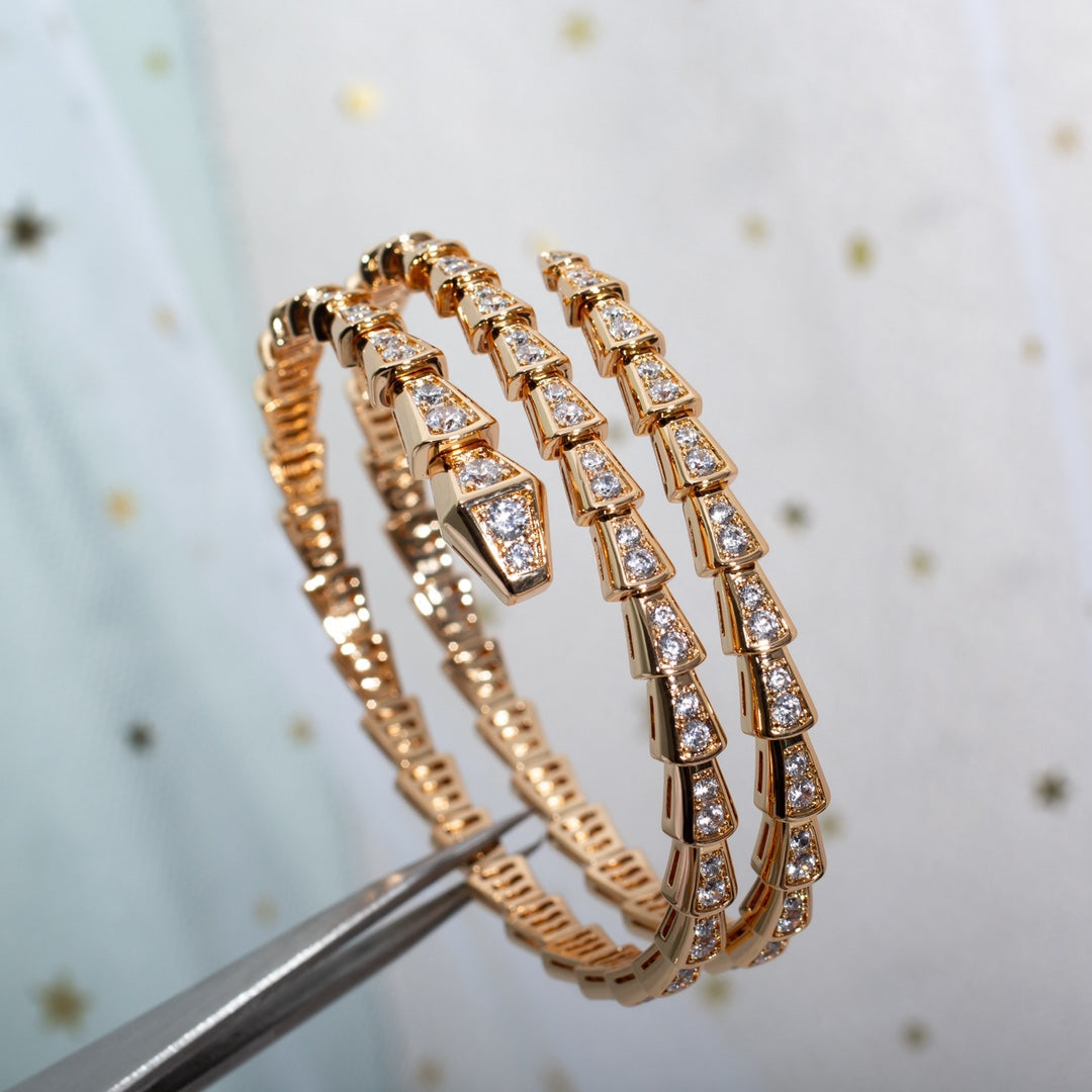 [Moco]SERPENTI BRACELET PINK GOLD DIAMOND DOUBLE ROW