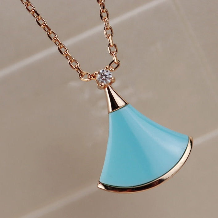 [Moco]DREAM NECKLACE TURQUOISE PINK GOLD