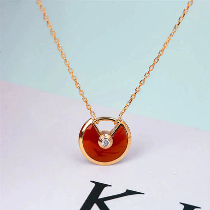 [Moco]AMULETTE GOLD CARNELIAN ONYX NECKLACE