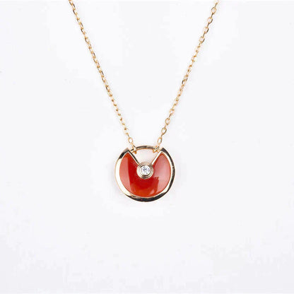 [Moco]AMULETTE GOLD CARNELIAN ONYX NECKLACE