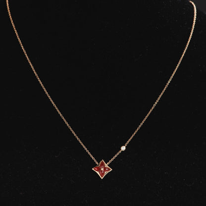 [Moco]STAR NECKLACE PINK GOLD 1 DIAMOND