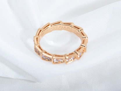 [Moco]SERPENTI RING PINK GOLD DIAMOND PAVED 3MM