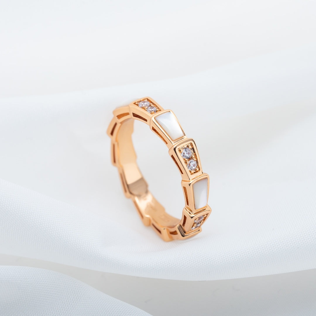 [Moco]SERPENTI RING PINK GOLD DIAMOND MOP 3MM