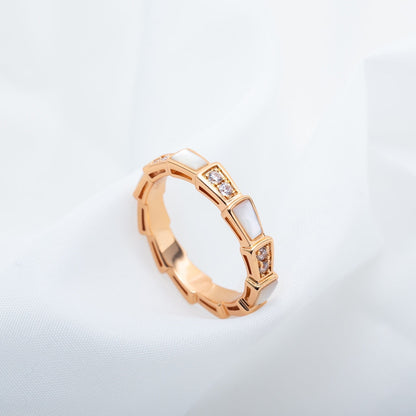 [Moco]SERPENTI RING PINK GOLD DIAMOND MOP 3MM