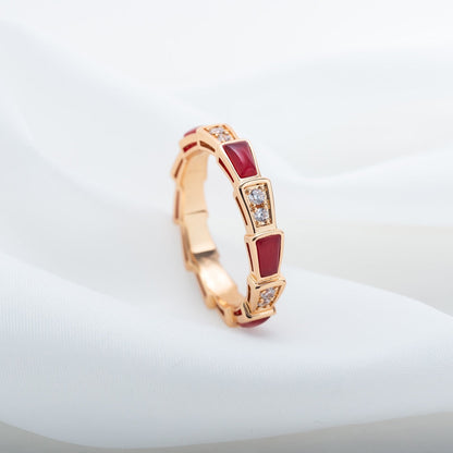 [Moco]SERPENTI RING PINK GOLD CARNELIAN DIAMOND 3MM