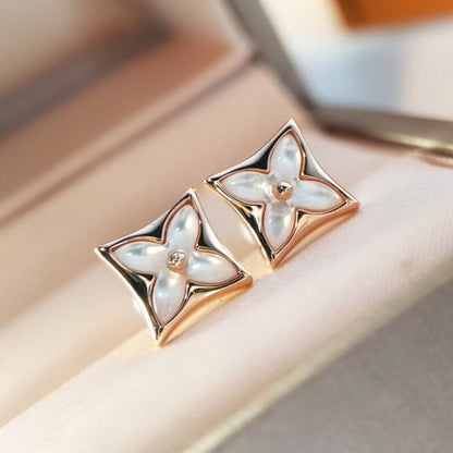 [Moco]STAR MOP PINK GOLD EARRINGS