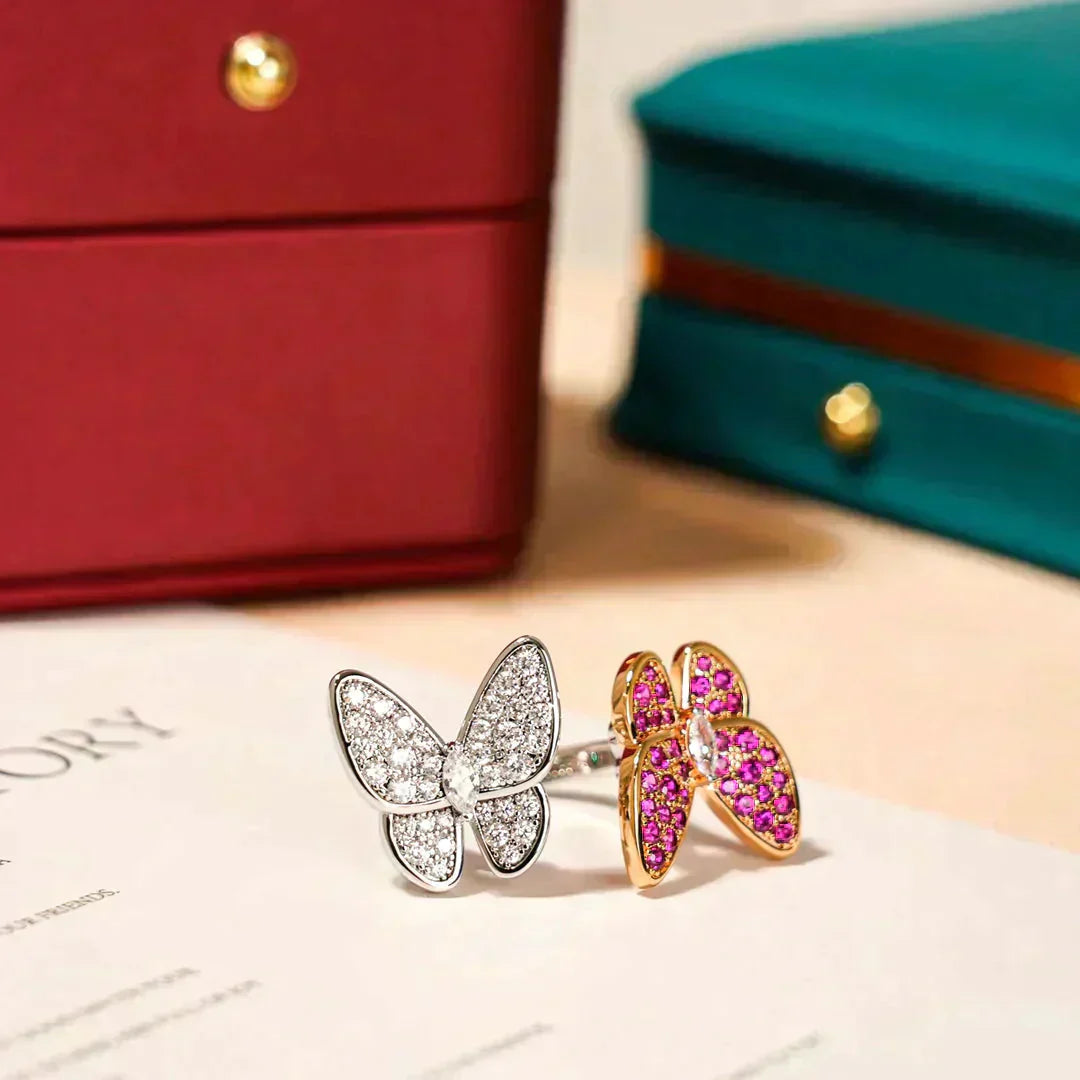 [Moco]TWIN BUTTERFLY DIAMOND RING