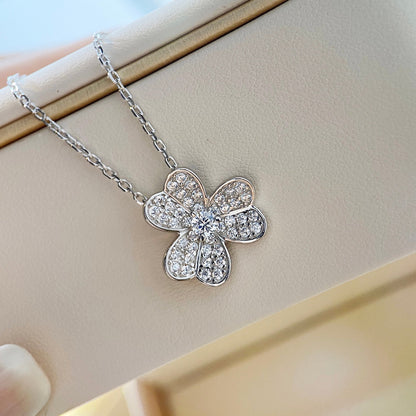 [Moco]CLOVER DIAMOND NECKLACE SILVER