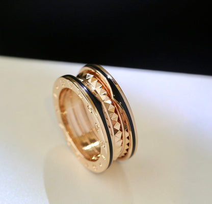 [Moco]ZERO 1 PINK GOLD BLACK CERAMIC RING