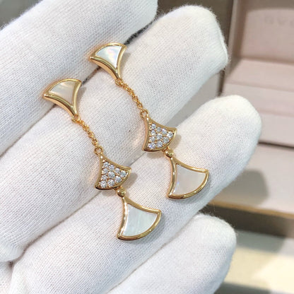 [Moco]DREAM EARRINGS 3 MOTIFS DIAMOND MOP PINK GOLD