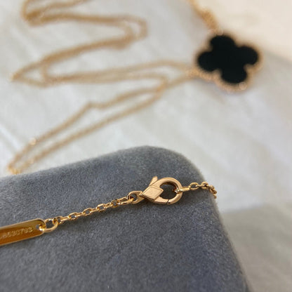 [Moco]CLOVER 25MM NECKLACE GOLD ONYX