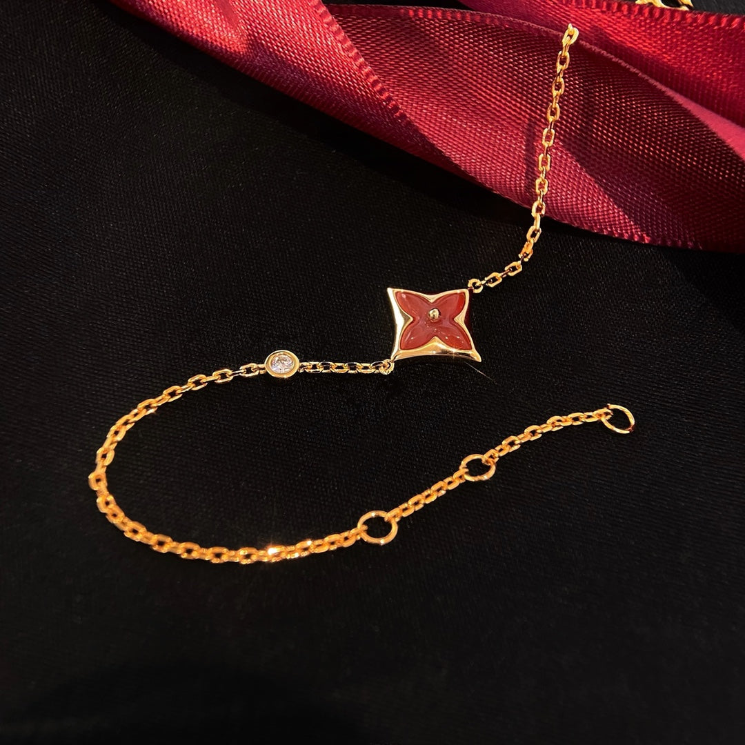 [Moco]COLOR STAR CARNELIAN PINK GOLD DIAMOND BRACELET