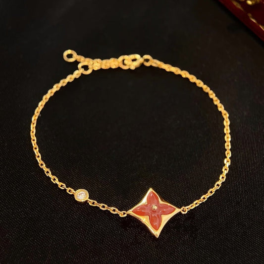 [Moco]COLOR STAR CARNELIAN PINK GOLD DIAMOND BRACELET