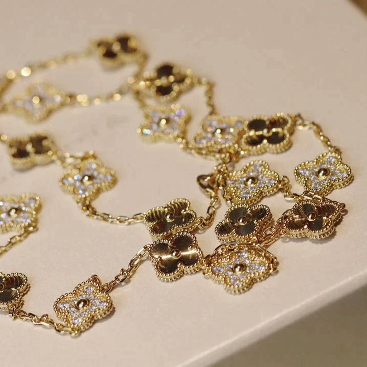 [Moco]CLOVER 20 MOTIFS LASER DIAMOND NECKLACE