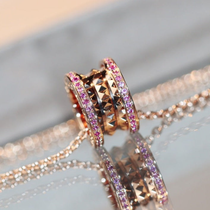 [Moco]ZERO 1 ROCK PINK GOLD PINK DIAMOND NECKLACE