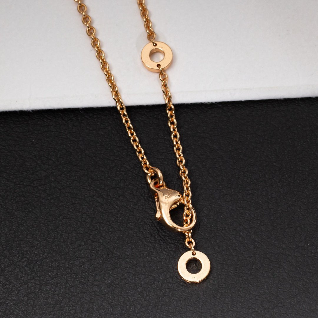 [Moco]ZERO 1 WHITE CERAMIC PINK GOLD DIAMOND NECKLACE