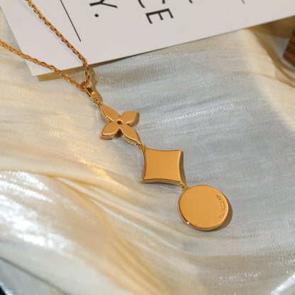 [Moco]STAR AND SUN DIAMOND PINK GOLD NECKLACE