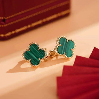 [Moco]CLOVER MEDIUM 1 MOTIFS MALACHITE  EARRINGS