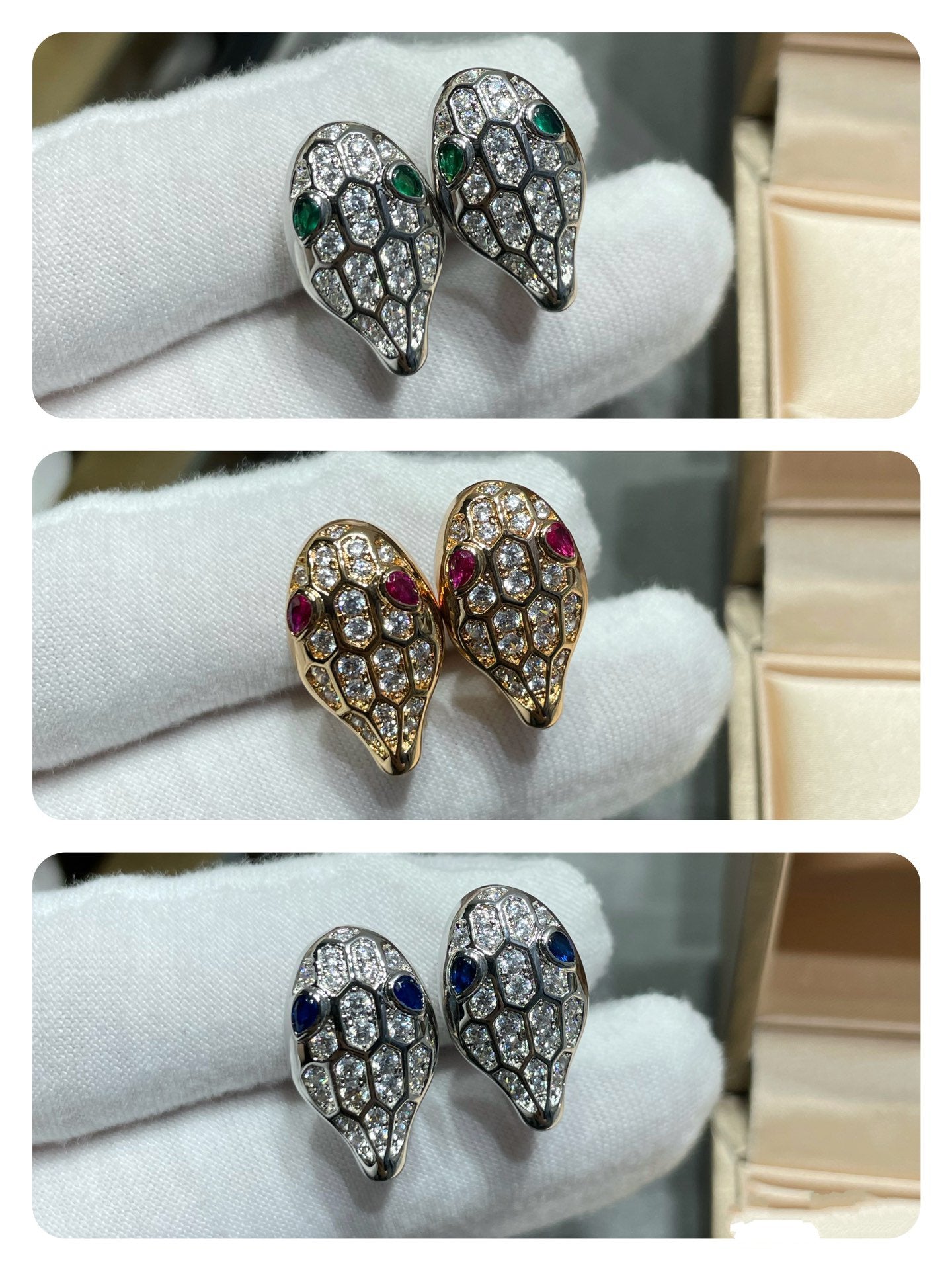 [Moco]SERPENT DIAMOND STUD EARRINGS