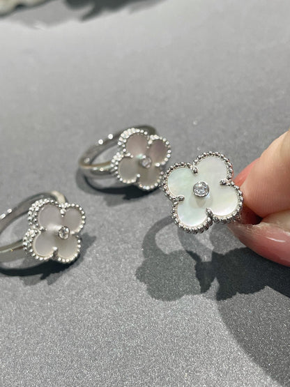 [Moco]CLOVER SILVER MOP DIAMOND RING