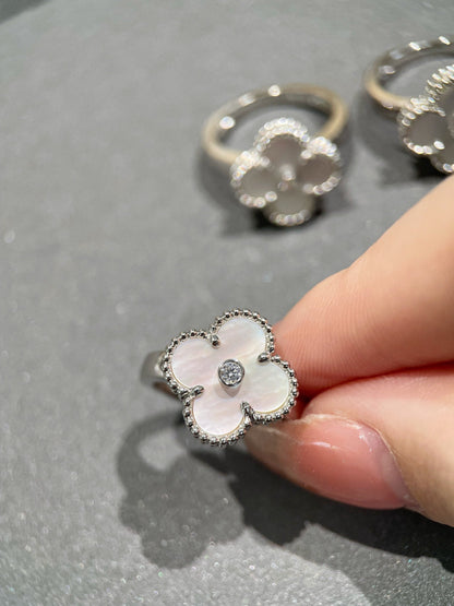 [Moco]CLOVER SILVER MOP DIAMOND RING