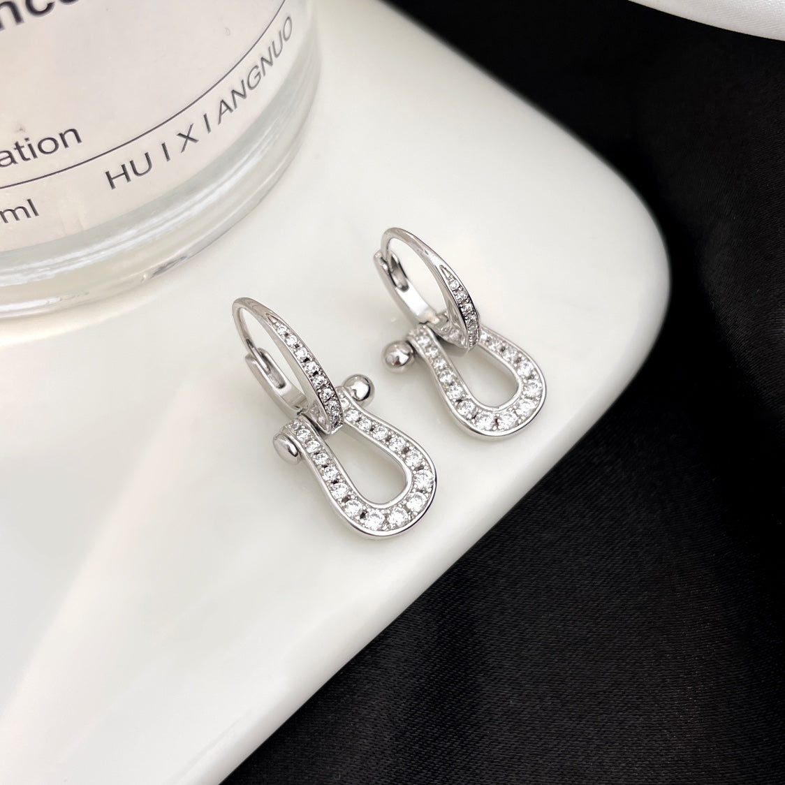 [Moco]FORCE 10 FULL DIAMOND DROP EARRINGS MEDIUM MODEL