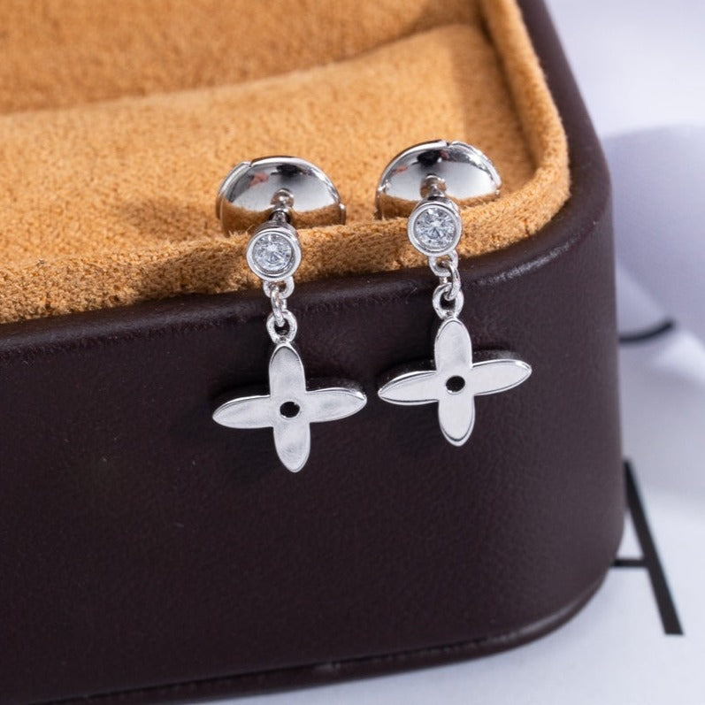 [Moco]VIDYLLE SILVER DIAMOND MINI DROP EARRINGS