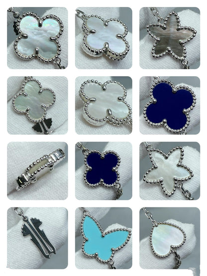 [Moco]LUCKY CLOVER SILVER 11 MOTIF NECKLACE