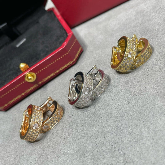 [Moco]LOVE 5.5MM DIAMOND PAVED EARRINGS