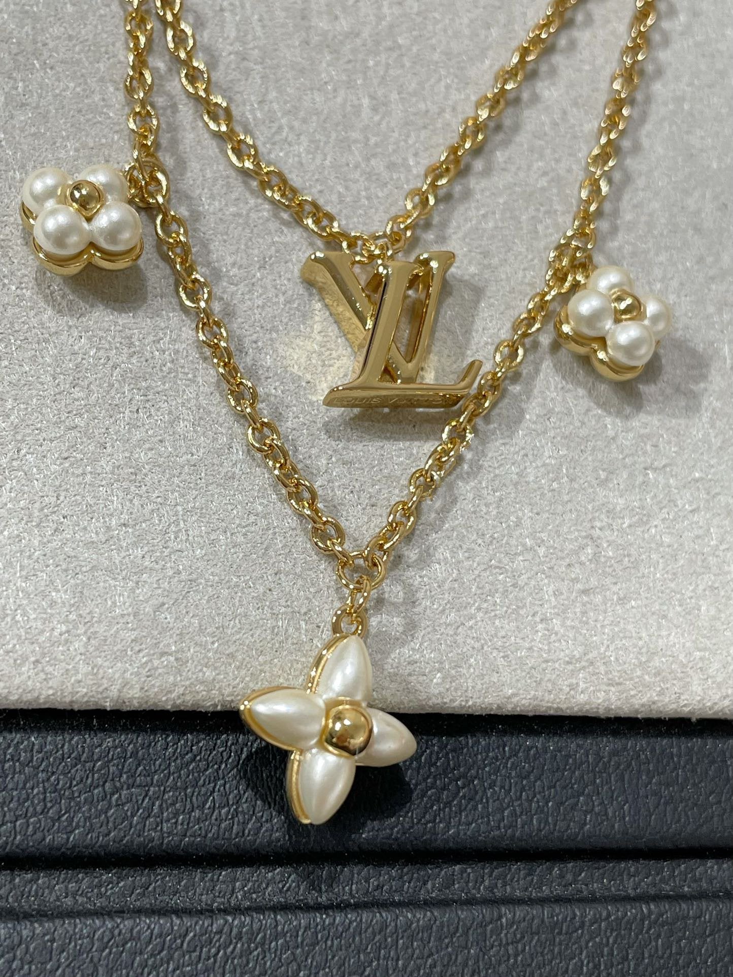 [Moco]FLOWERGRAM GOLD MOP DOUBLE ROW NECKLACE