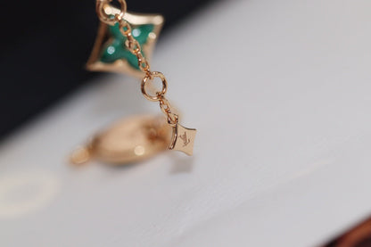 [Moco]STAR AND SUN 4 MOTIF PINK GOLD MALACHITE BRACELET