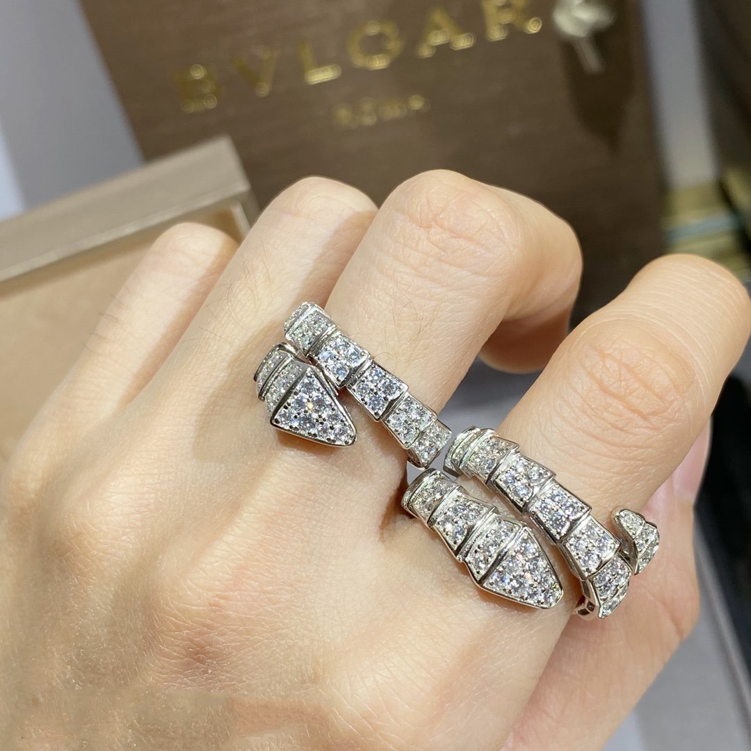 [Moco]SERPENTI RING SILVER DIAMOND PAVED