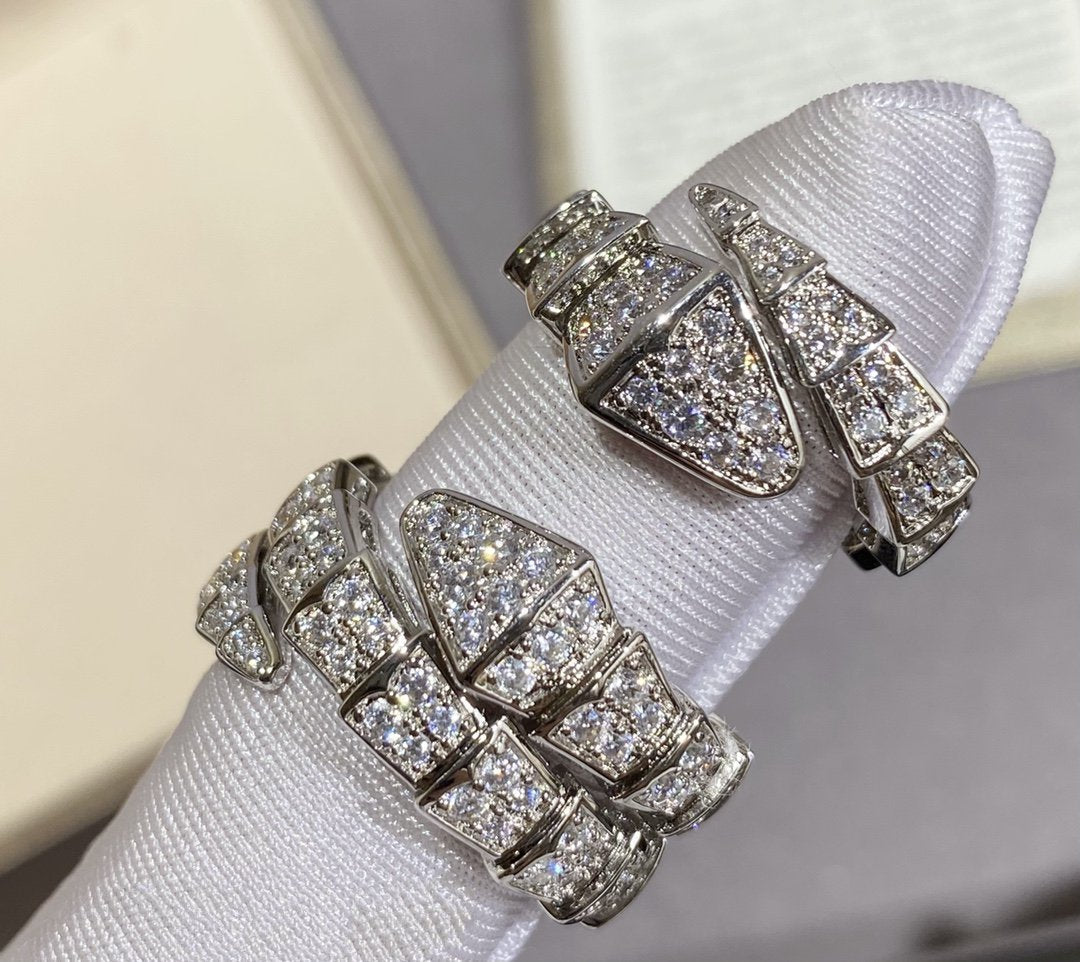 [Moco]SERPENTI LARGE RING SILVER DIAMOND PAVED