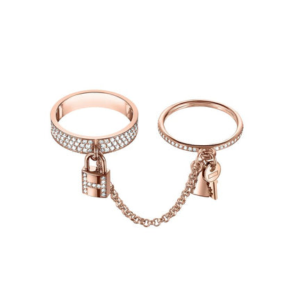 [Moco]HM KELLY CLOCHETTE DOUBLE RING IN  WITH DIAMONDS