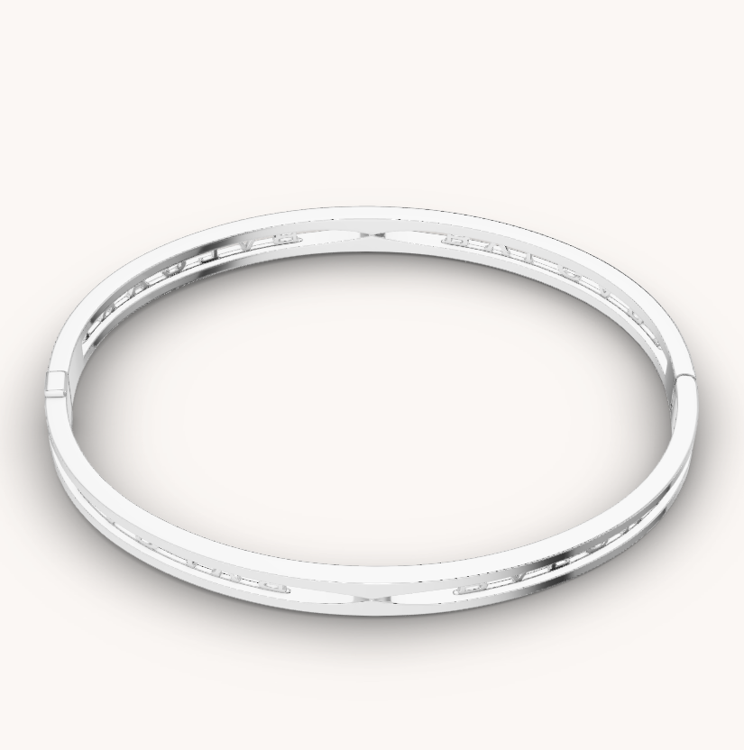 [Moco]ZERO 1 SPIRAL LOGO SILVER BRACELET