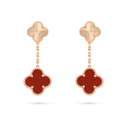 [Moco]CLOVER 2 MOTIF  LASER CARNELIAN EARRINGS