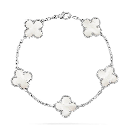 [Moco]CLOVER SILVER MOP 5 MOTIF BRACELET