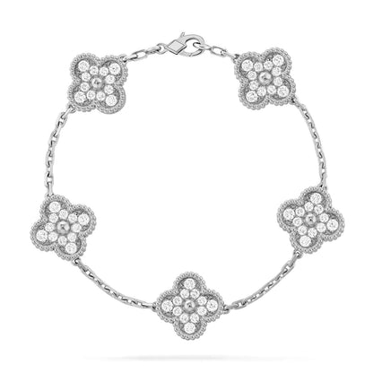 [Moco]CLOVER 5 MOTIFS  DIAMOND BRACELET SILVER