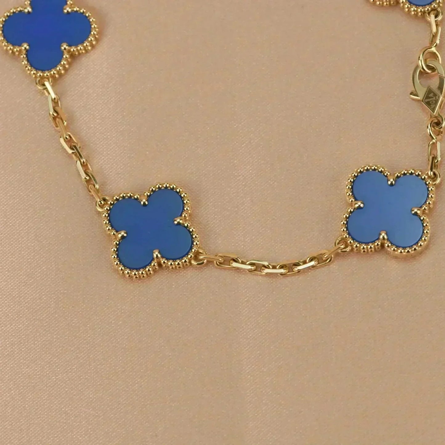 [Moco]CLOVER 5 MOTIFS BLUE AGATE BRACELET