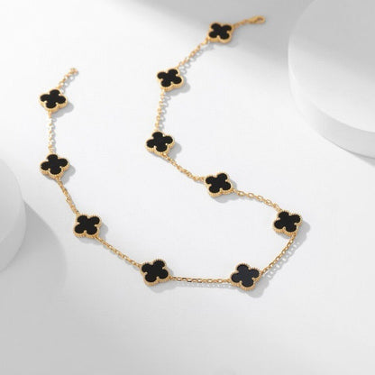 [ROYAL]CLOVERS THE 10-MOTIFS ONYX NECKLACE