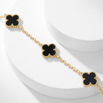 [ROYAL]CLOVERS THE 10-MOTIFS ONYX NECKLACE