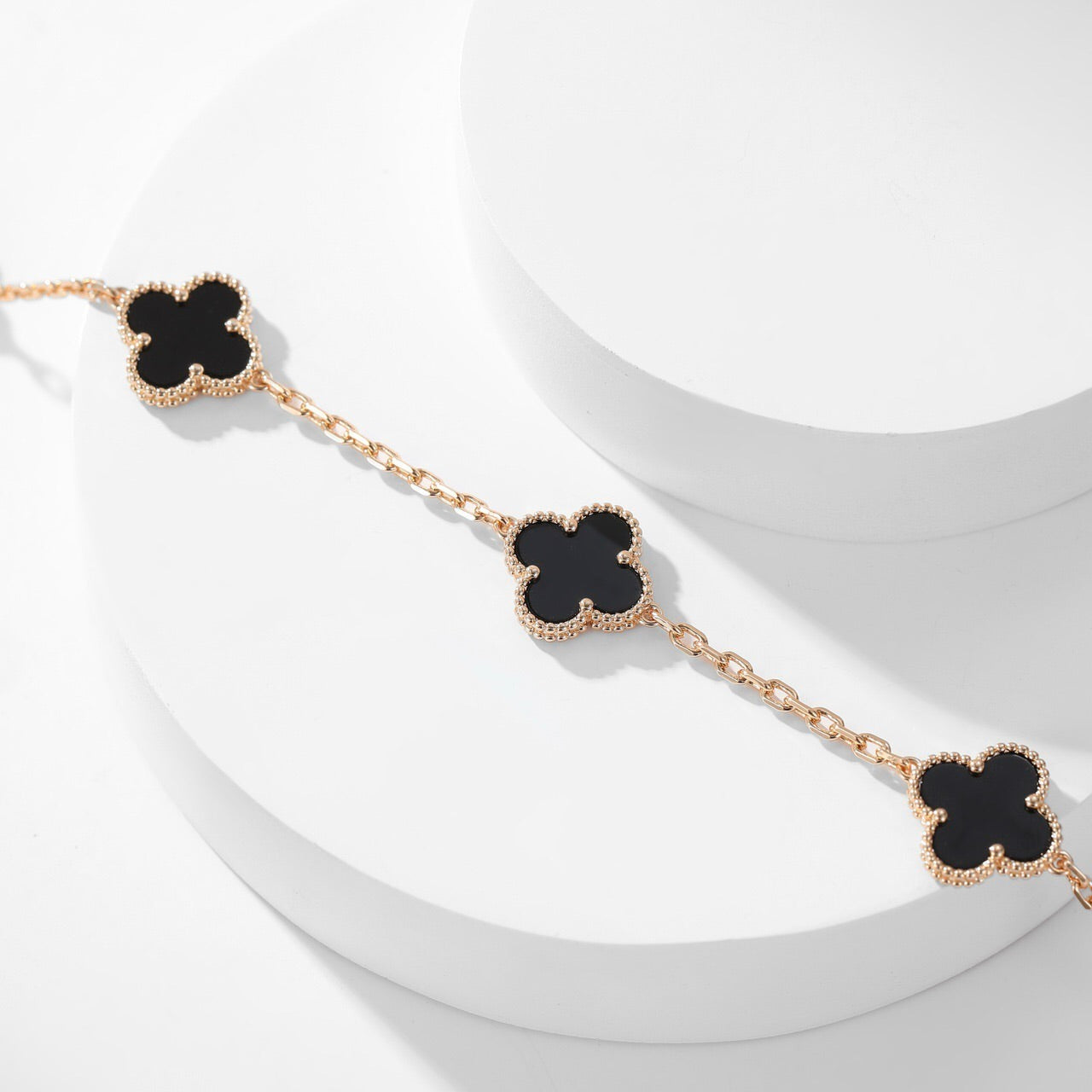 [ROYAL]CLOVERS THE 10-MOTIFS ONYX NECKLACE