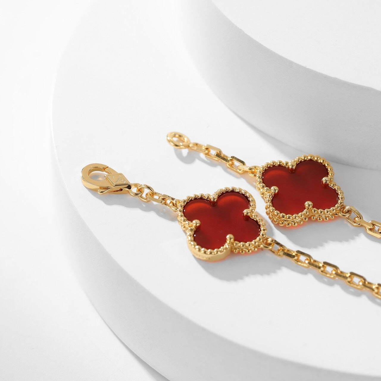 [ROYAL]CLOVERS THE  10-MOTIFS CARNELIAN NECKLACE