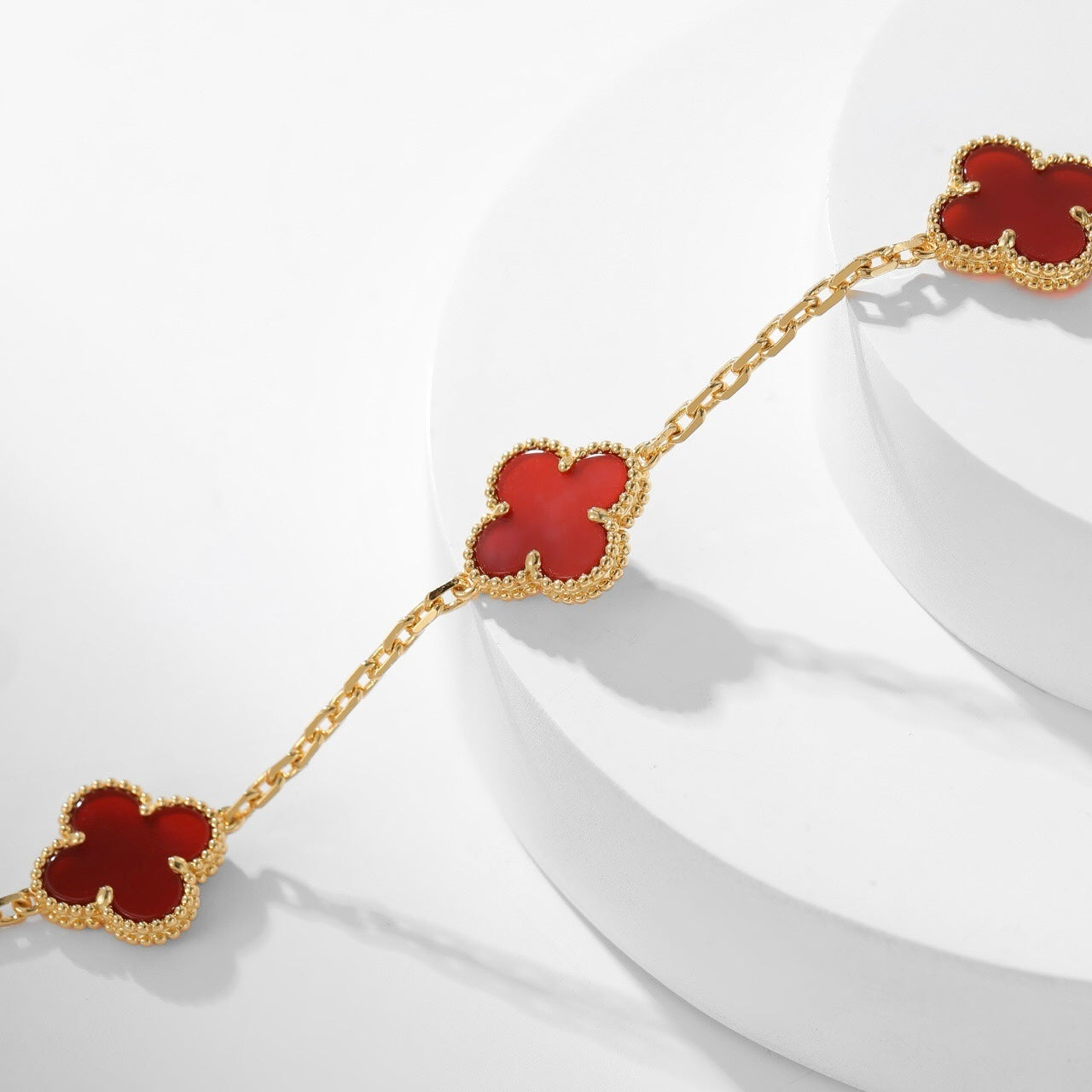 [ROYAL]CLOVERS THE  10-MOTIFS CARNELIAN NECKLACE